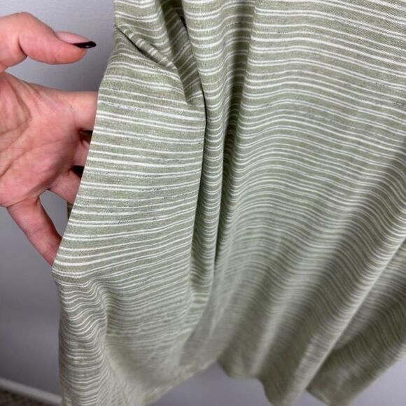 Women's Pure Jill Green Striped T-Shirt Dress Size XL - Picture 3 of 5